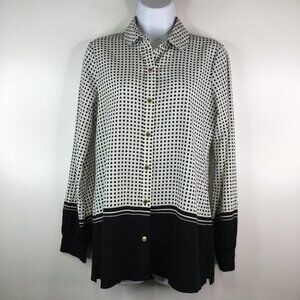 Karl Lagerfeld Polka Dot Blouse Neck Tie Top Size S